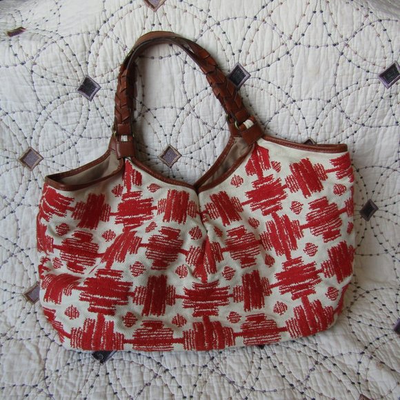 EUC Lucky Brand Large Embroidered Canvas Tote - Picture 2 of 14